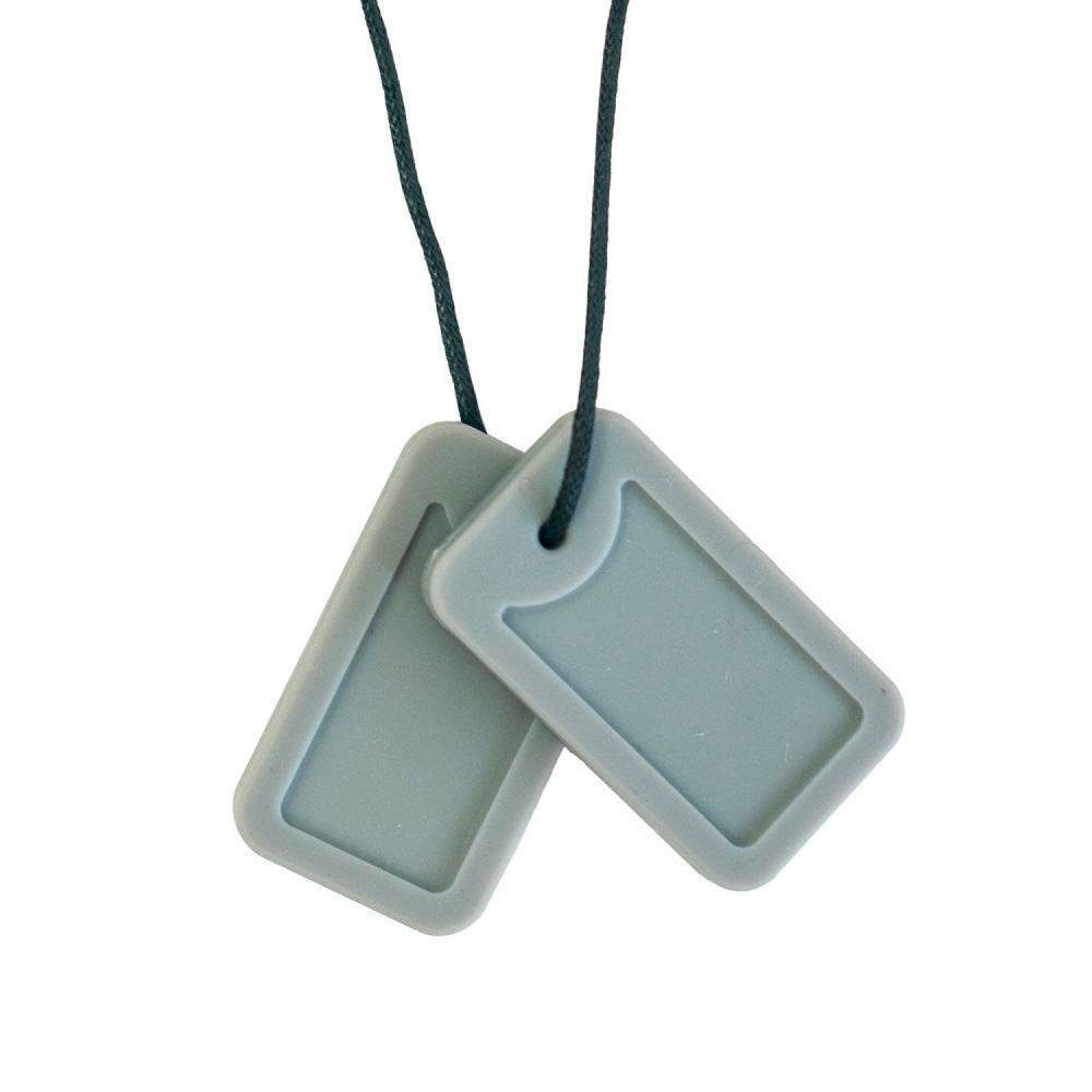 Blue Dog Tags Chewigem Chewing Necklace 
