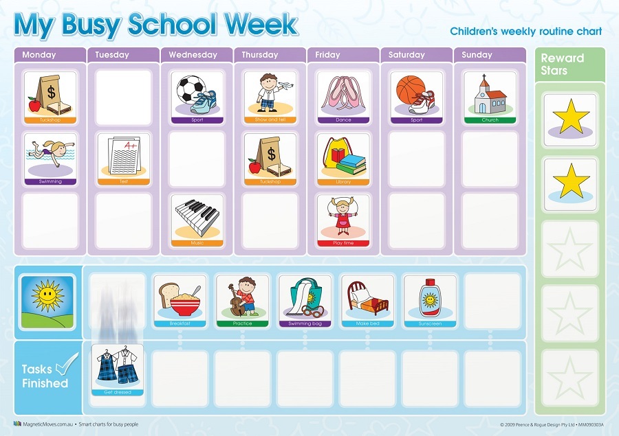 My Busy School Week Activity Chart