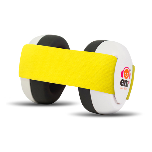 Baby Earmuffs - White - Yellow