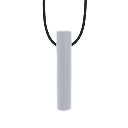 Bite Tube Hollow Chew Necklace - Soft Light Grey