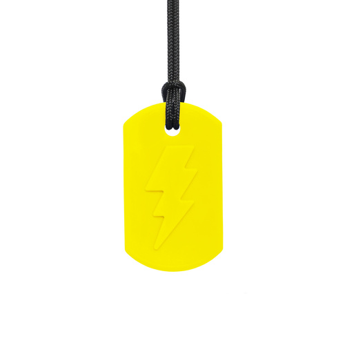 Bolt Bite Chew Necklace - Soft Yellow