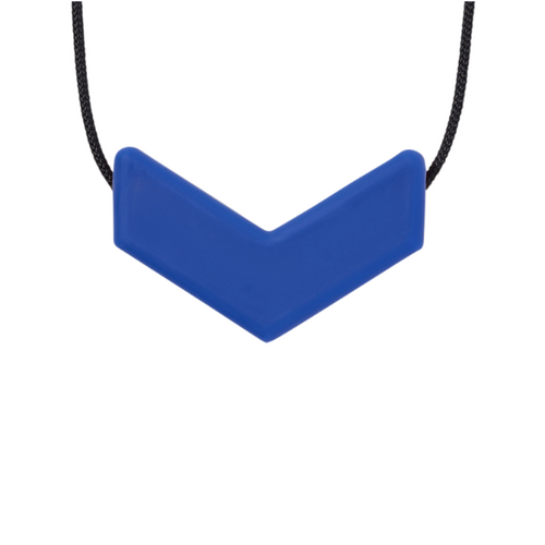Chevron Chew Necklace - Soft Dark Blue