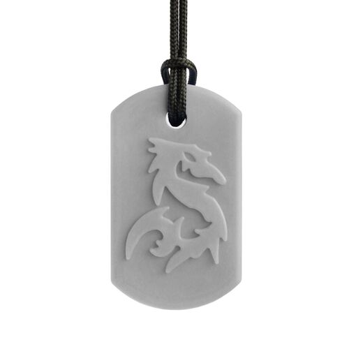 Dragon Bite Chew Necklace - Soft Light Grey