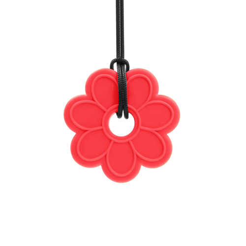 Flower Chew Necklace - Soft Red