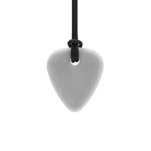 Guitar Pick Chew Necklace - Soft Light Grey