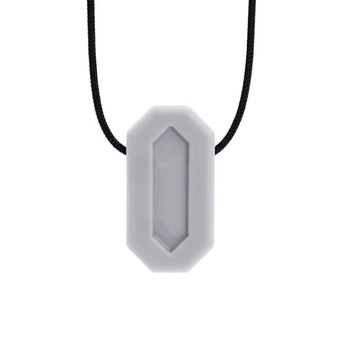 MiniBite Small Chew Necklace - Soft Light Grey