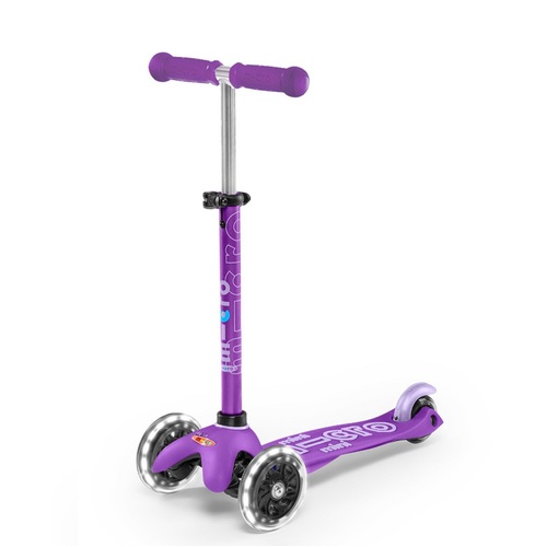 Mini Micro Deluxe LED 3 Wheel Scooter - Purple