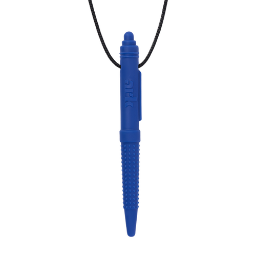 Chewable Pen Necklace - Bumpy - Soft Dark Blue