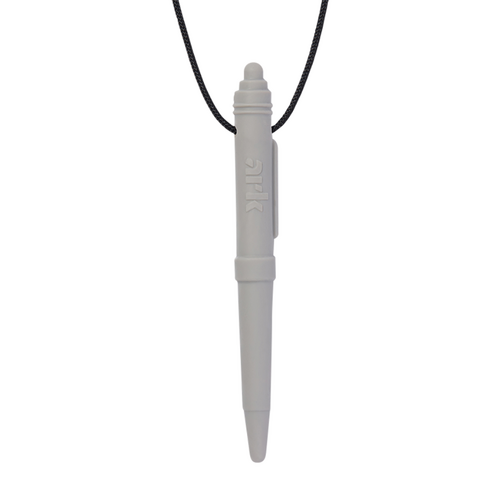 Chewable Pen Necklace - Smooth - Soft Light Grey