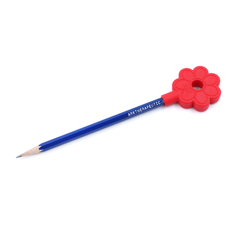 Flower Chewable Pencil Topper - Soft Red