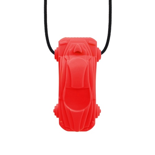 Racecar Chew Necklace - Soft Red