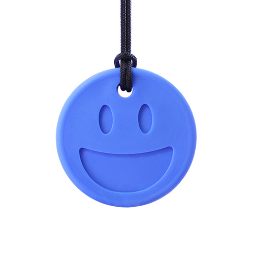 Smiley Face Chew Necklace - XXT Blue