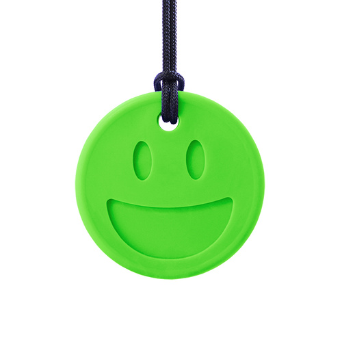 Smiley Face Chew Necklace - XT Green
